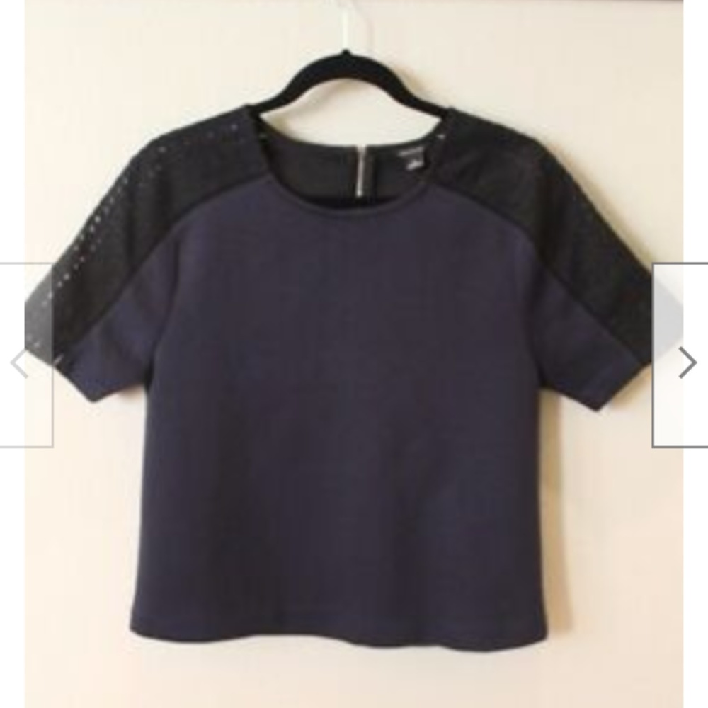 Ann Taylor navy blue shirt Blouse size M